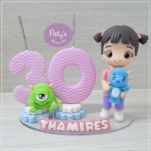 Topo com Vela Boo, Sully e Mike - Monstros S.A.