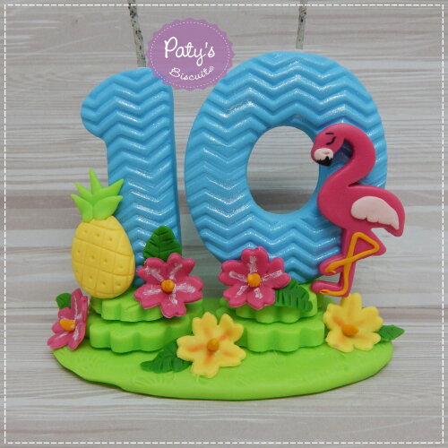 Vela Decorada Flamingo / Tropical
