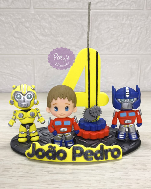 Topinho com vela Personalizado Transformers
