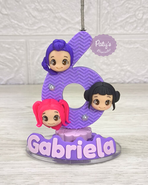 Vela decorada Guerreiras do Kpop (rostinhos)