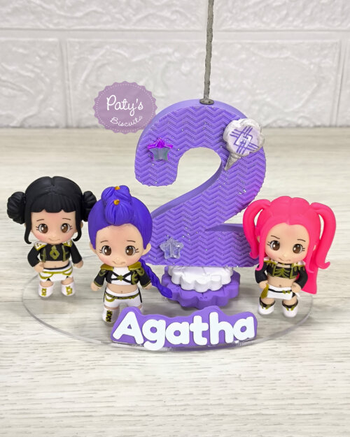 Topinho com Vela Guerreiras do Kpop Golden - Vela lilás