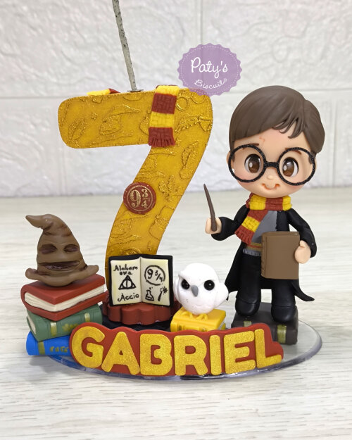 Topinho com Vela Personalizado Harry Potter / Grifinória