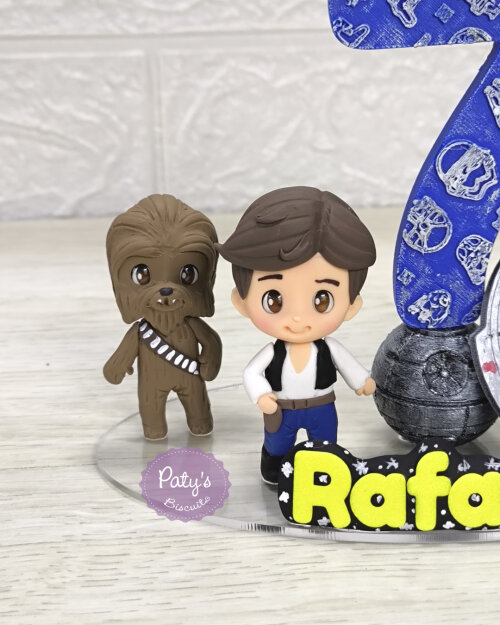 Topinho com Vela Chewbacca, Han Solo e Millennium Falcon - Star W