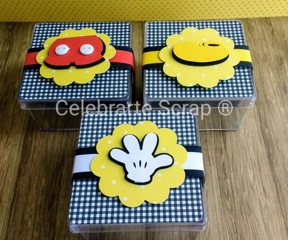 10 Caixas Acrílico 7x7 Mickey