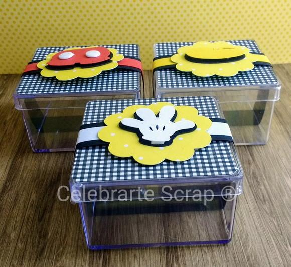 10 Caixas Acrílico 7x7 Mickey