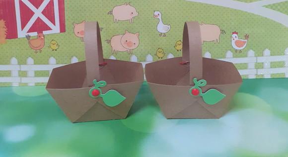 10 Forminhas de Doces Cesta Piquenique com Alça