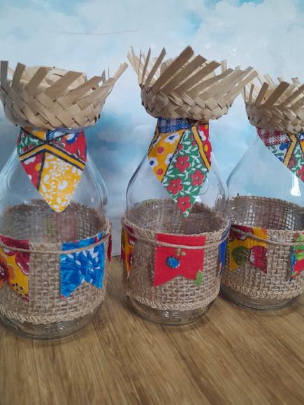 10 Garrafas de Vidro (200ml) Festa Junina