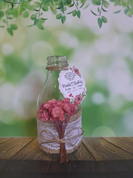 10 Garrafas de Vidro (200ml) Flores Desidratadas