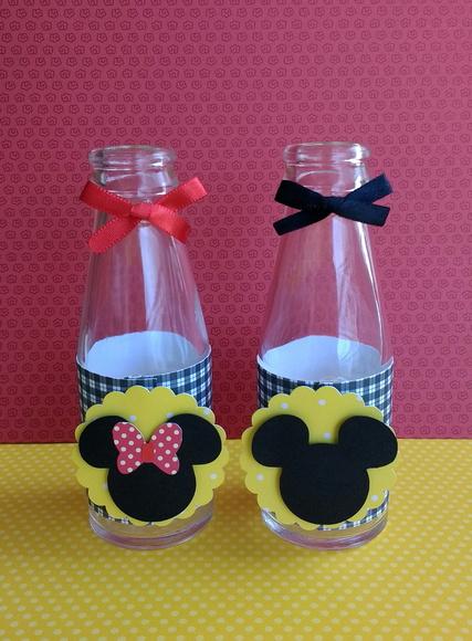 10 Garrafas de Vidro (200ml) Mickey