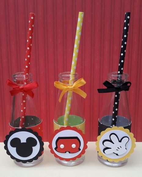 10 Garrafas de Vidro (200ml) Mickey