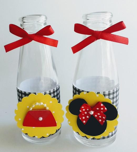 10 Garrafas de Vidro (200ml) Mickey