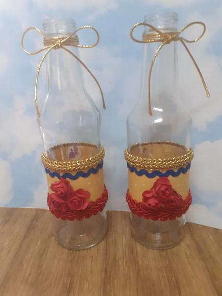 10 Garrafas de Vidro Longneck (275ml) Flores Desidratadas