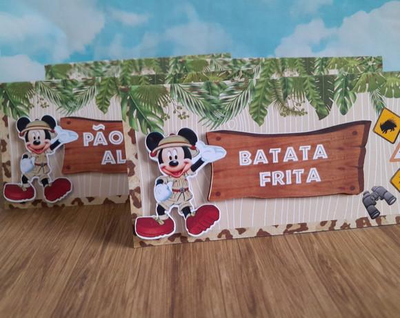 10 Plaquinha de Identificação/comida Minnie Mickey
