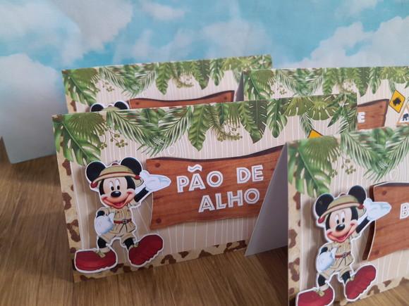10 Plaquinha de Identificação/comida Minnie Mickey