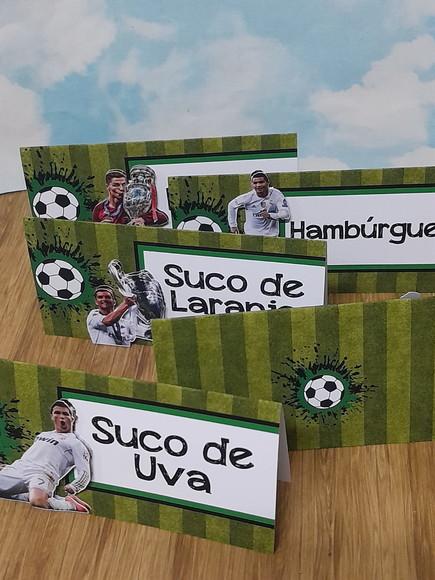 10 Plaquinha de Identificação/comida Futebol