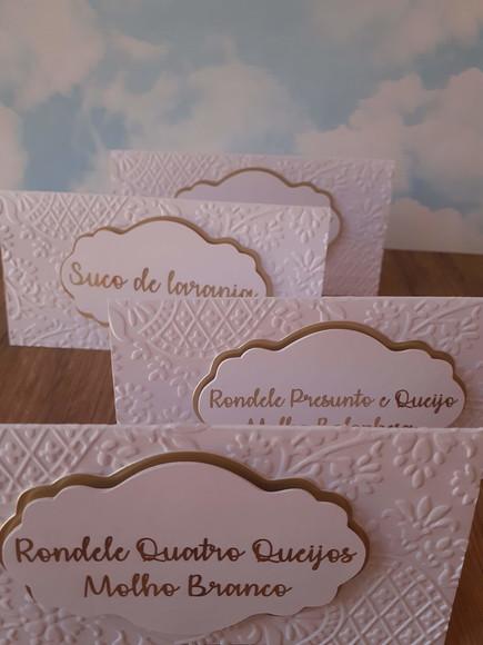 10 Plaquinhas de Identificação/comida - Dourado