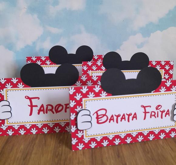 10 Plaquinha de Identificação/comida Minnie Mickey