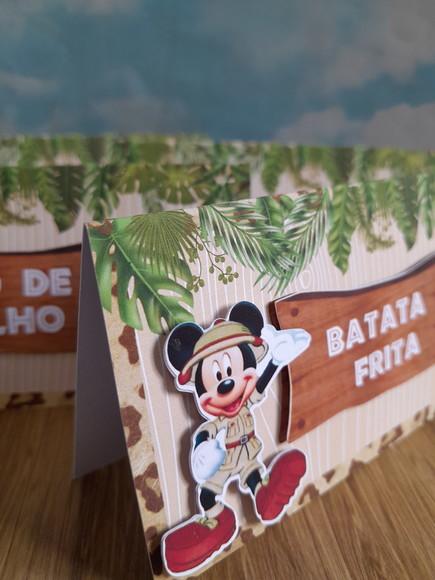 10 Plaquinha de Identificação/comida Minnie Mickey