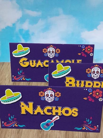 10 Plaquinhas de Identificação/comida Festa Mexicana