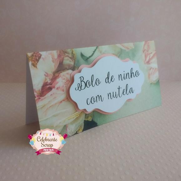 10 Plaquinhas de Identificação/comida Flores