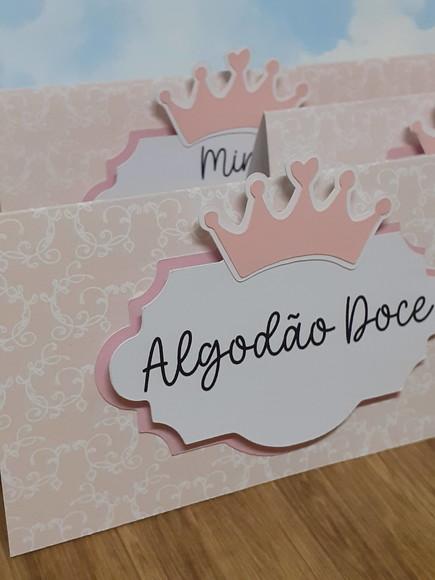10 Plaquinhas de Identificação/comida Rosa