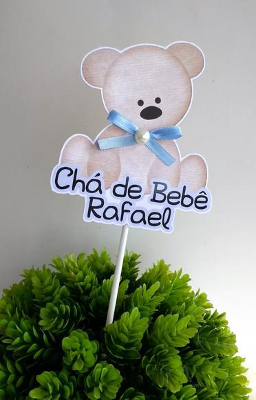 10 Topper Enfeite para Centro de Mesa Ursinho