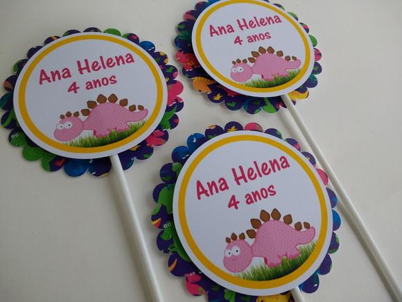 10 Topper Enfeite para Centro de Mesa Dinossauro