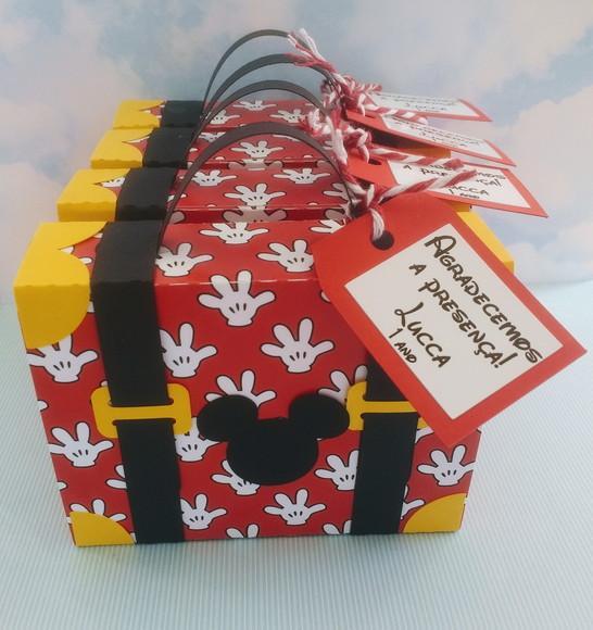 12 Maletas Viagem para Lembrancinha Mickey Estampado