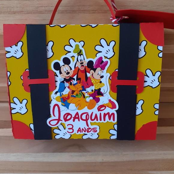 12 Maletas Viagem para Lembrancinha Mickey Estampado