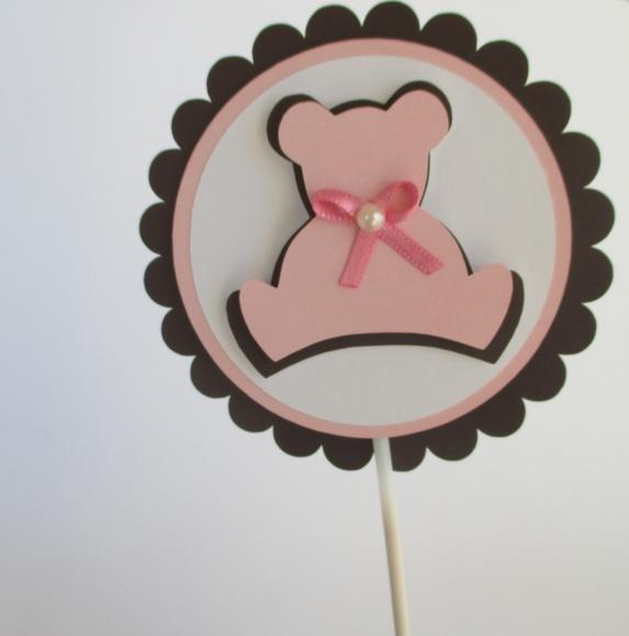 12 Topper Enfeite para Cento de Mesa Ursinhos