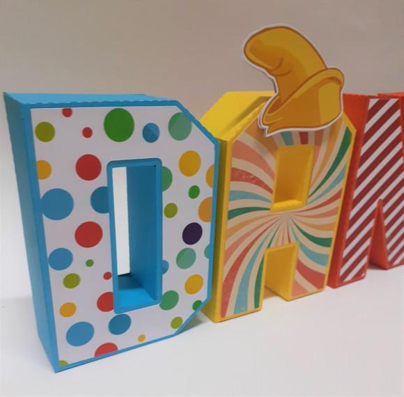 2 Letra Decorativa 3d Circo