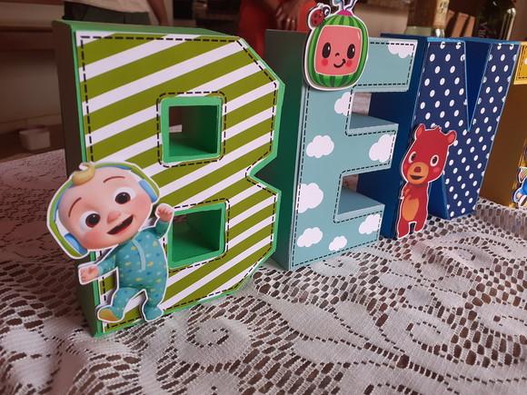 2 Letra Decorativa 3d Cocomelon