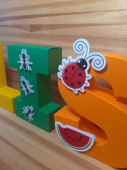 4 Letra Decorativa 3d Colorida Lisa