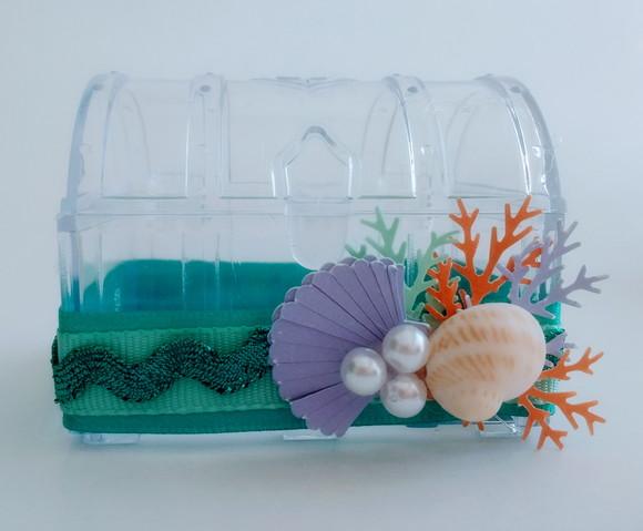 5 Baús Acrílico Fundo do Mar Concha