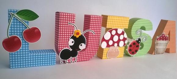 5 Letras Decorativas 3d Piquenique