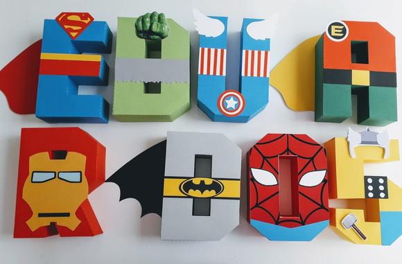 5 Letra Decorativa 3d Avengers