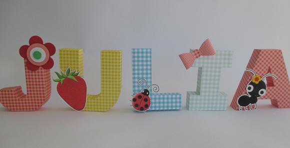 5 Letras Decorativas 3d Piquenique