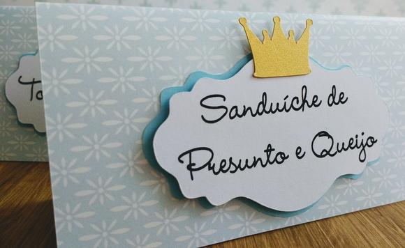 5 Plaquinhas de Identificação/comida Coroa