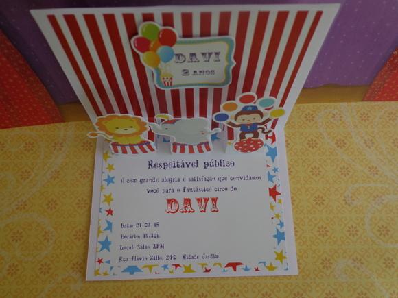 Convite Pop up - Circo