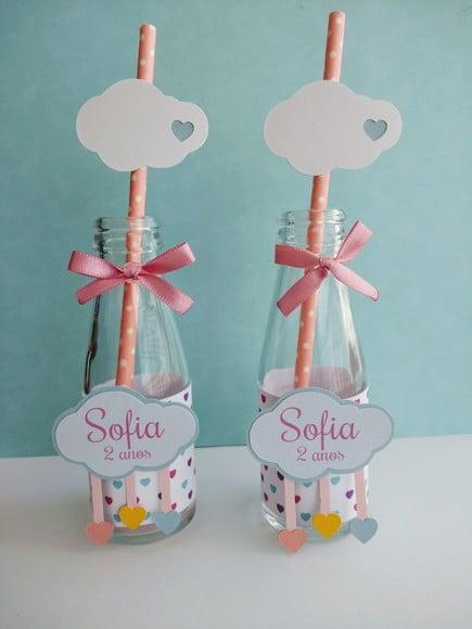 Garrafa de Vidro (100ml) - Chuva de Benção Menina