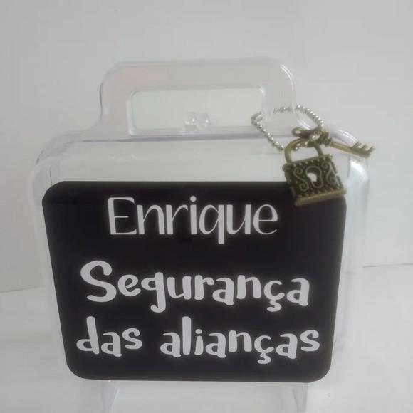 Maleta Acrílica Casamento Segurança das Alianças