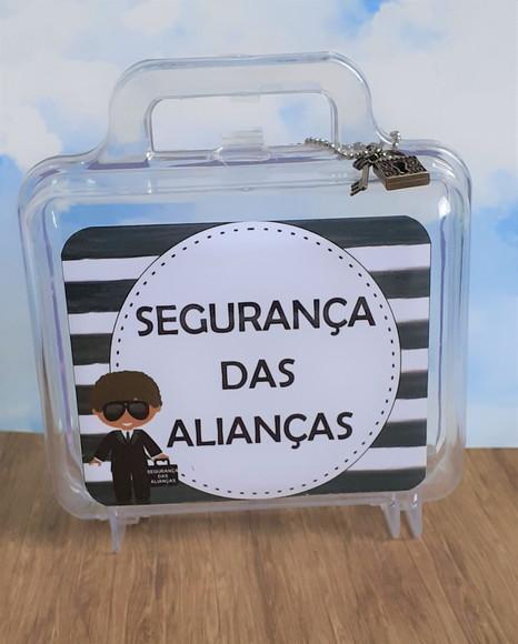 Maleta Acrílica Casamento Segurança das Alianças