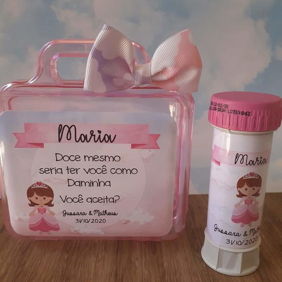 Maleta Acrílica com bolha de sabão - Casamento I