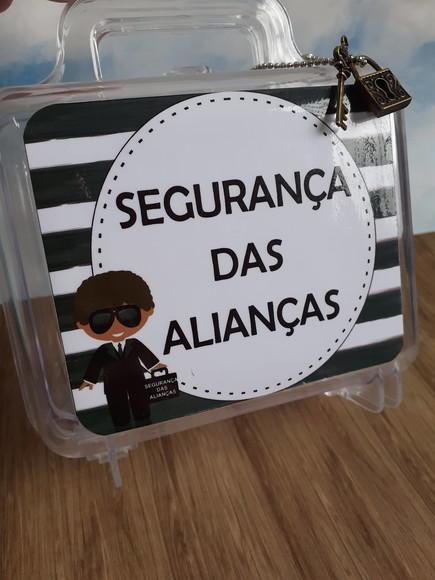 Maleta Acrílica Casamento Segurança das Alianças