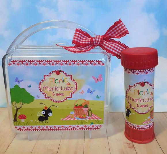 Maleta acrílica com bolha de sabão - Piquenique