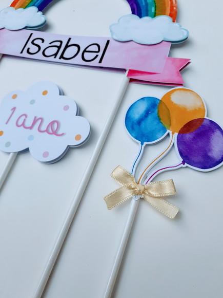 Topo de Bolo/cake Topper - Arco Íris