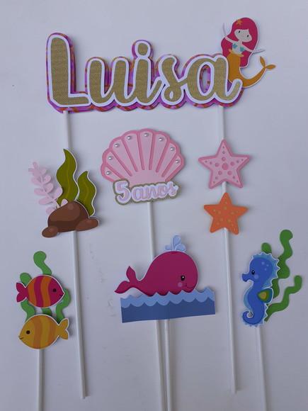 Topo de Bolo/cake Topper - Fundo do Mar