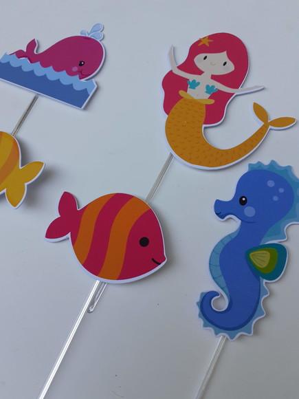 Topo de Bolo/cake Topper - Fundo do Mar