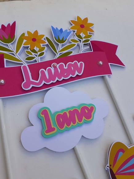 Topo de Bolo/cake Topper - Jardim