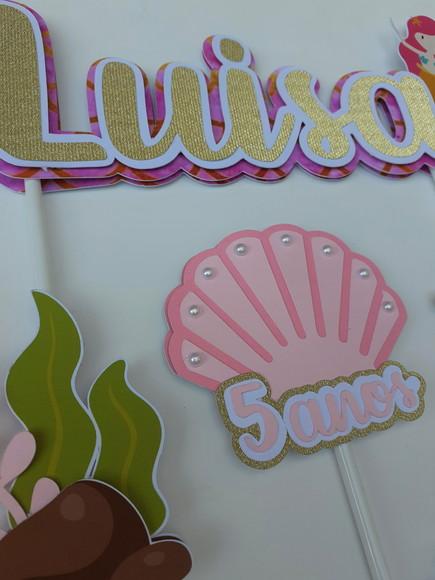 Topo de Bolo/cake Topper - Fundo do Mar